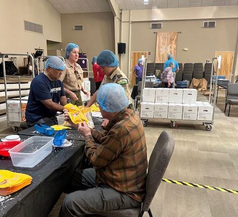 Team helping at hunger fight